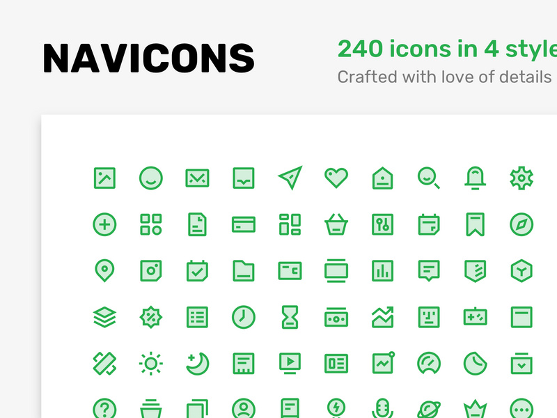 Navicons - icon set in 4 style by Khokim ~ EpicPxls