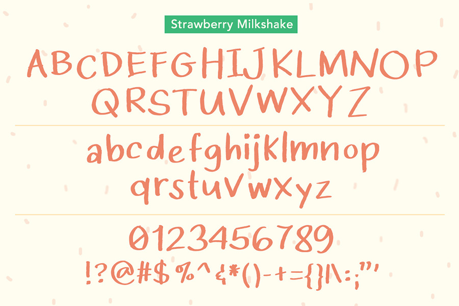 草莓奶昔字体演示(Strawberry Milkshake Font Demo)插图1