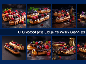 Chocolate Eclairs with Berries