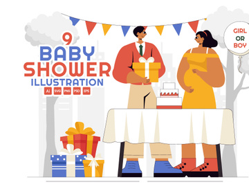 9 Baby Shower Celebration Illustration