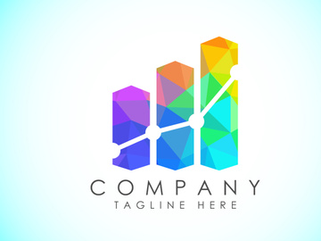 Finance and accounting logo low poly art style design vector template, Business finance logo