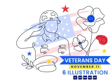 6 Happy Veterans Day Illustration