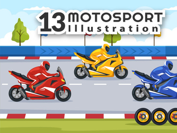 13 Racing Motosport Illustration