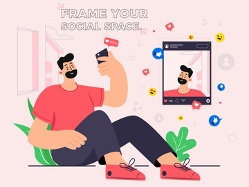 Social Media Likes and Share Illustration