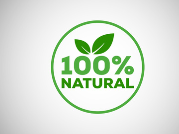 Natural, organic, fresh food vector logo or badge template for product