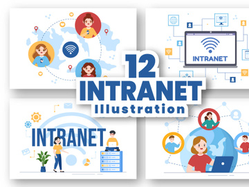 12 Intranet Internet Network Connection Illustration