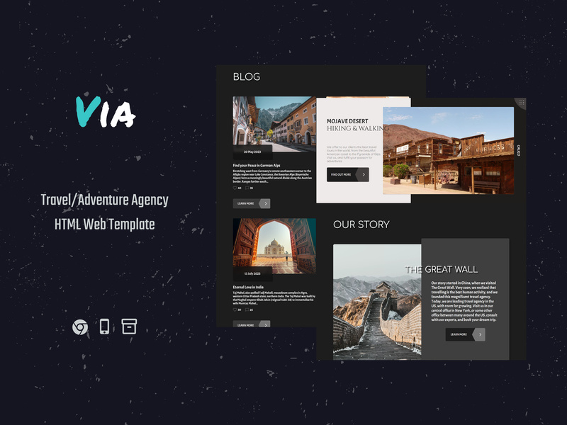 Via - Travel & Adventure HTML Web Template by Aurora-Themes ~ EpicPxls