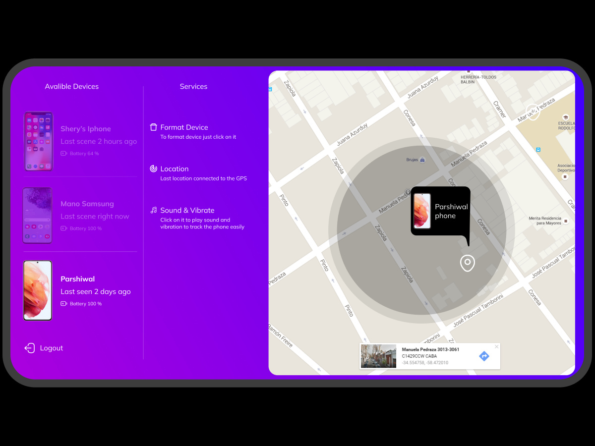 设备定位器应用程序(Device Locator App) ui老爸_优质的ui模板和素材下载站