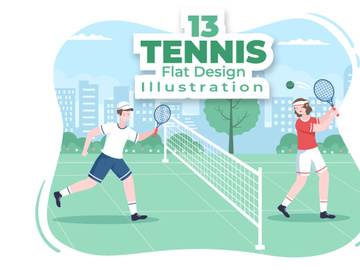 13 Tennis Player Sport Illustration