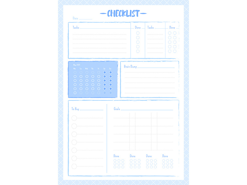 Blue checklist creative planner page design by The Img ~ EpicPxls