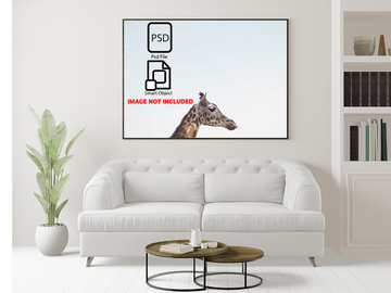 Interior concept in a frame mockup