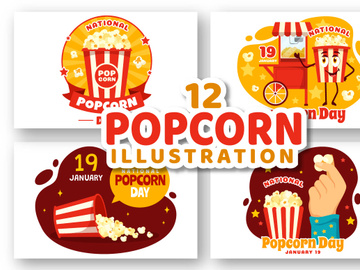 12 National Popcorn Day Illustration