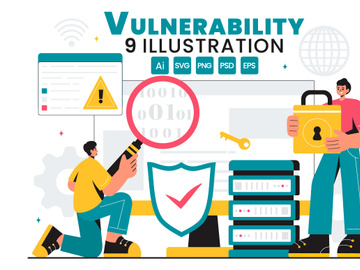 9 Vulnerability Vector Illustration