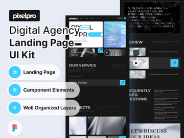 PixelPro | Digital Agency Landing Page UI Kit