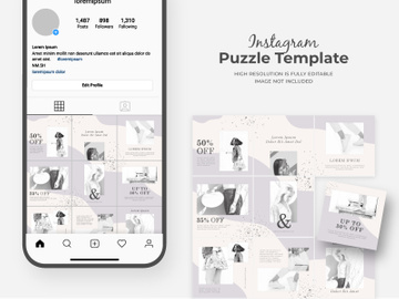 Minimalist instagram puzzle template