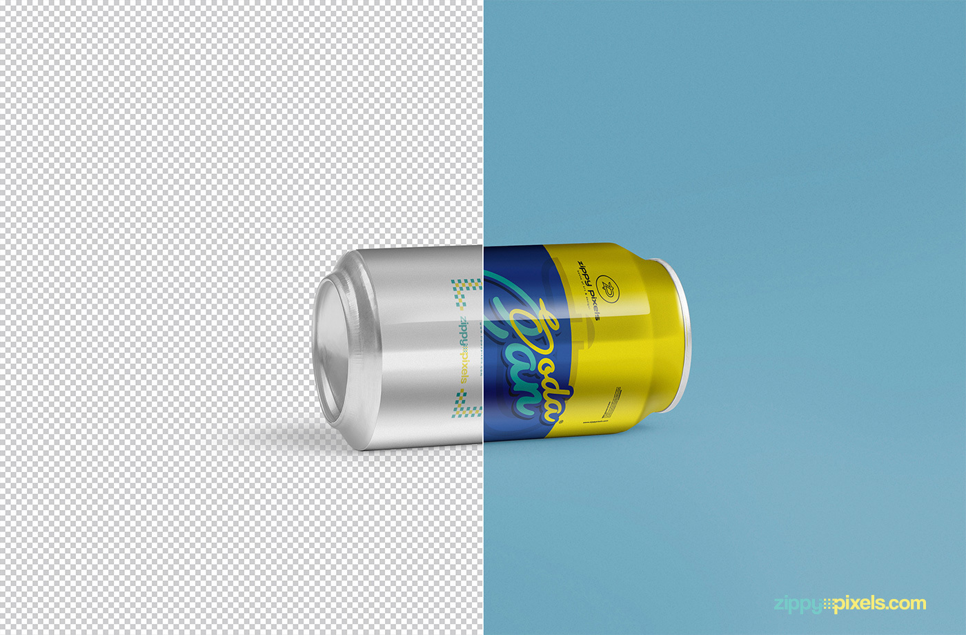 免费软饮料罐模拟图PSD(Free Soft Drink Can Mockup PSD)插图2