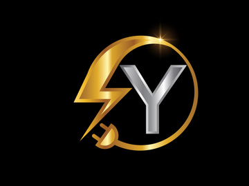 Electrical sign with the English alphabet, Electricity Logo, Power energy logo, and icon vector design