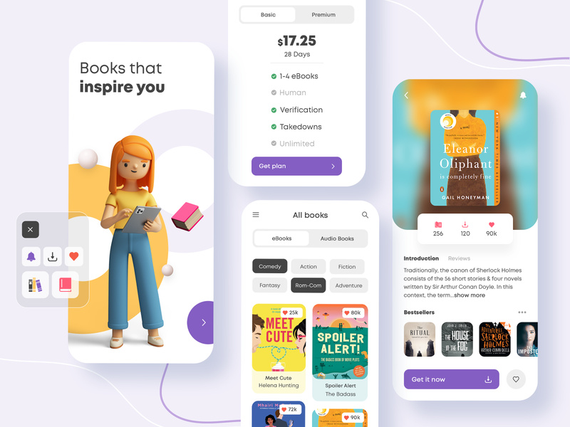 EBook Mobile App Design by CMARIX Infotech EpicPxls