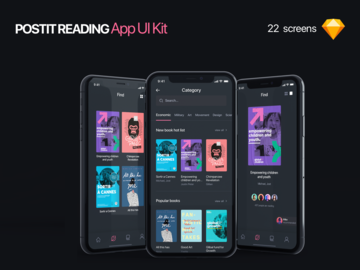 PostIt iOS Reading App UI Kit