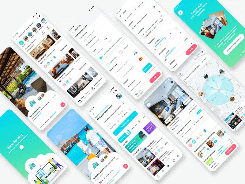 Hotel Booking Mobile App UI Kit