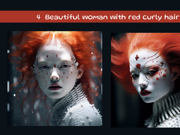 Beautiful woman with red curly hair
