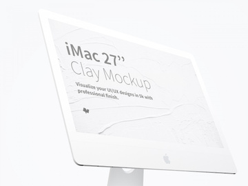 Clay iMac 27” Mockup, Display Close Up