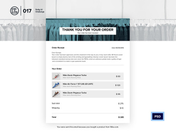 Mailer / Email Receipt | Daily UI challenge - Day 017/100