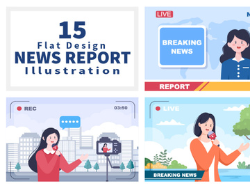 15 Breaking News Reporter Background Vector
