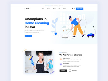 Cleaning Service Web Template Sketch/XD/Figma