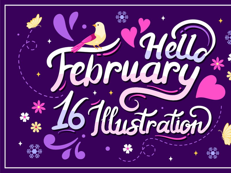 16 Hello February Month Illustration by denayuneep ~ EpicPxls