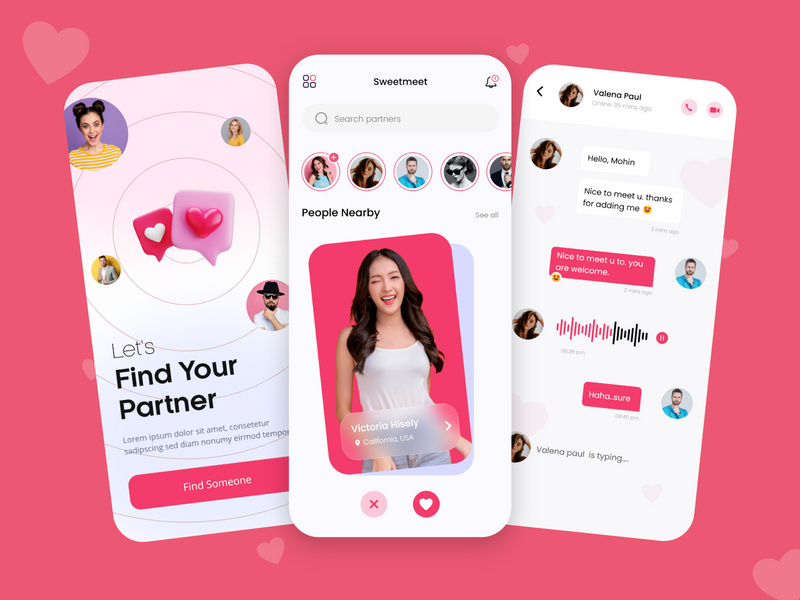 Dating and Chat Apps ui design by Iammohin ~ EpicPxls