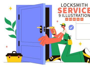 9 Locksmith Service Illustration