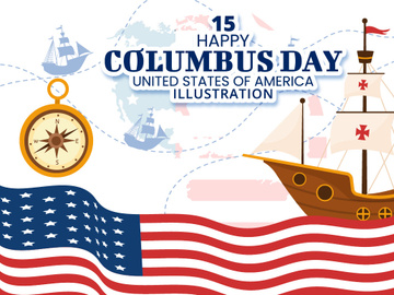 15 Happy Columbus Day Illustration