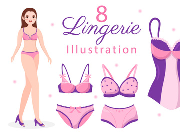 8 Stylish Woman Lingerie Illustration