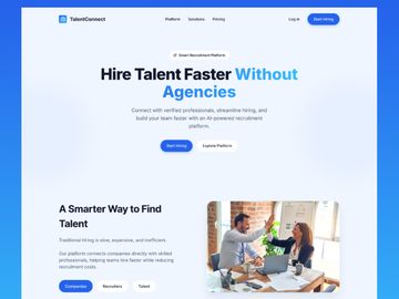 Modern SaaS Landing Page Design for Talent Hiring Platform