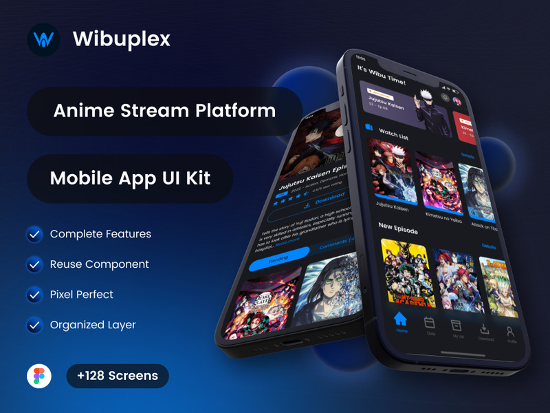 Wibuplex Anime Stream Platform UI Kit by Wfa studio EpicPxls - Main Image