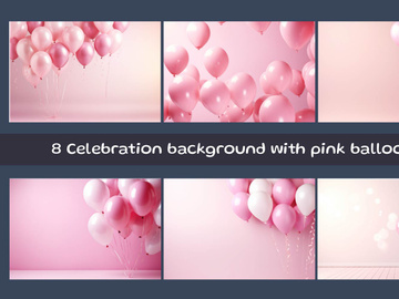 Celebration background with pink balloons