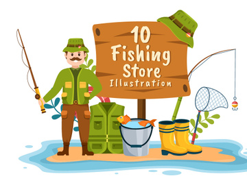 10 Fishing Shop Illustration