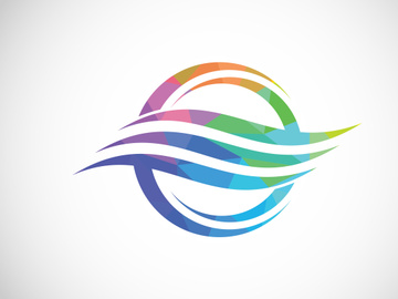 Air conditioner low poly logo sign symbol. Hot and cold symbol