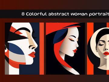 Colorful abstract woman portrait.