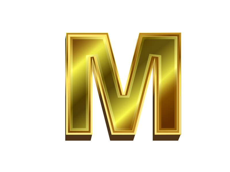 3d golden letter. Luxury gold English alphabet on white ~ EpicPxls