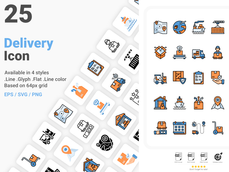 Delivery And Logistic Icon Pack by Aficons Studio ~ EpicPxls