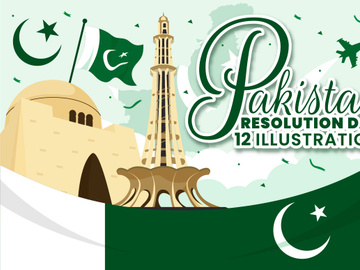 12 Pakistan Resolution Day Illustration