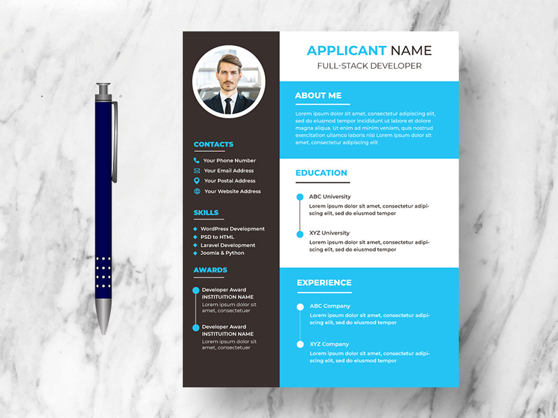 Modern Resume CV Template Ver-2 - Mourithemes's Templates ~ EpicPxls