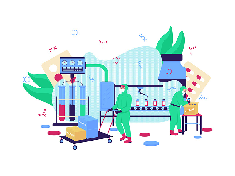 Vaccine production flat concept vector illustration by The ~ EpicPxls