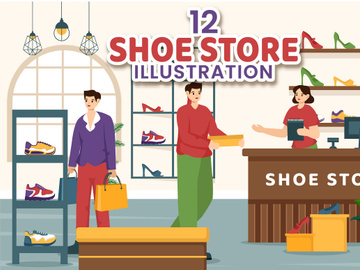 12 Shoe Store Illustration