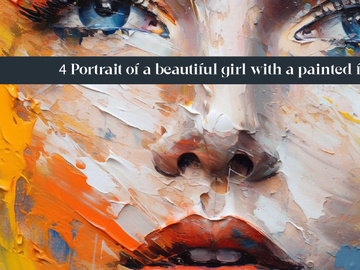 Portrait of a beautiful girl with a painted face