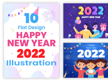 10 Happy New Year 2022 Background Template Illustration