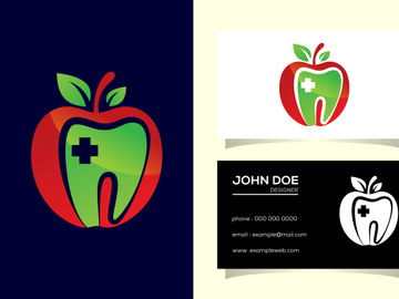 Dental apple logo sign symbol design, Apple tooth teeth dent dental dentist image icon