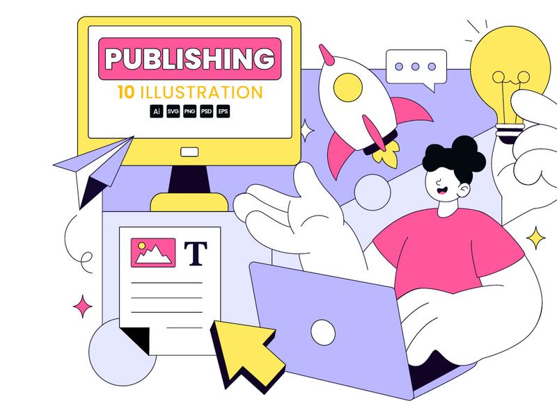 10 Digital Publishing Illustration by denayuneep ~ EpicPxls